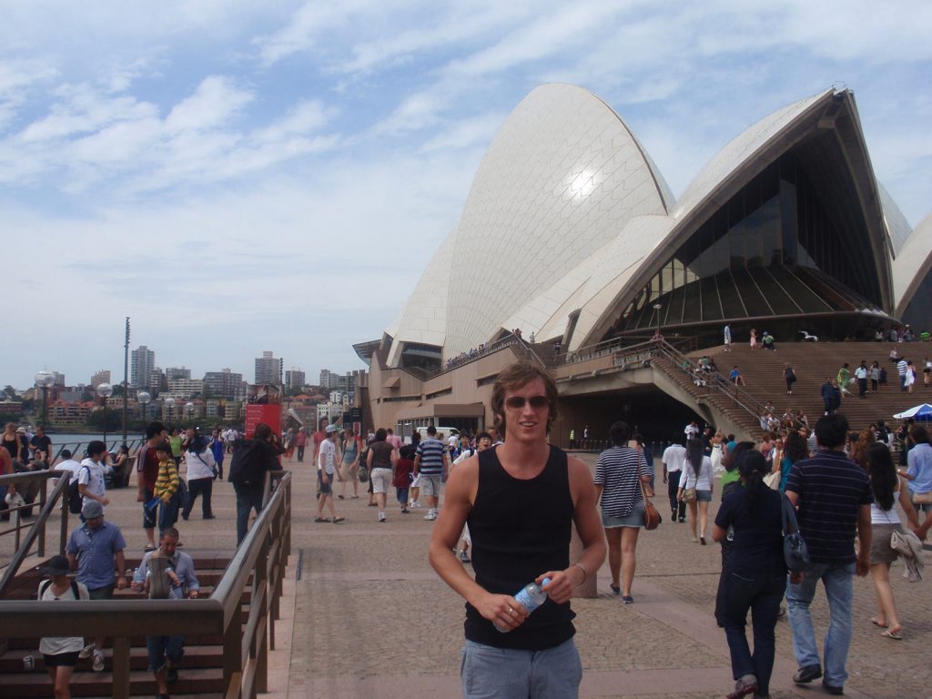 David Simpson at the Sydney Opera House. Walking Sydney Bridge & The Blue Mountains