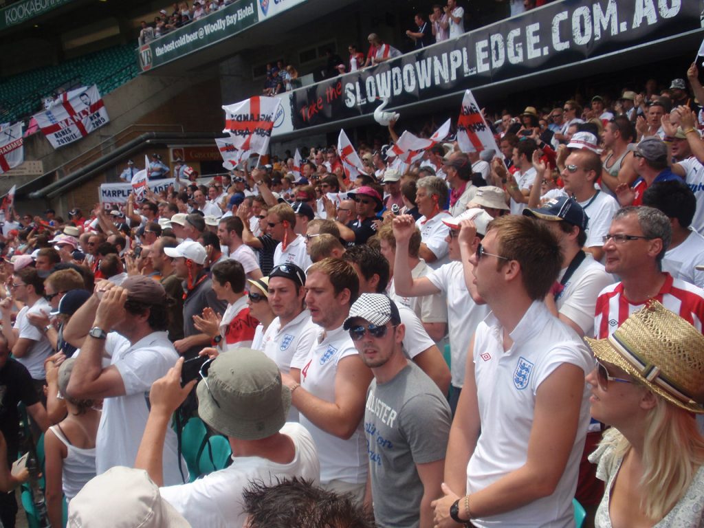 Spectators during the match in Australia. Winning The Ashes down under
