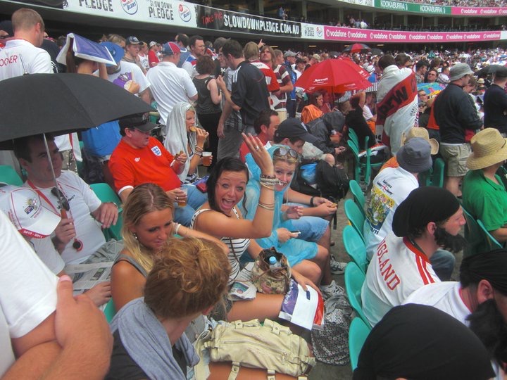 The girls during the ashes in Sydney. Winning The Ashes down under