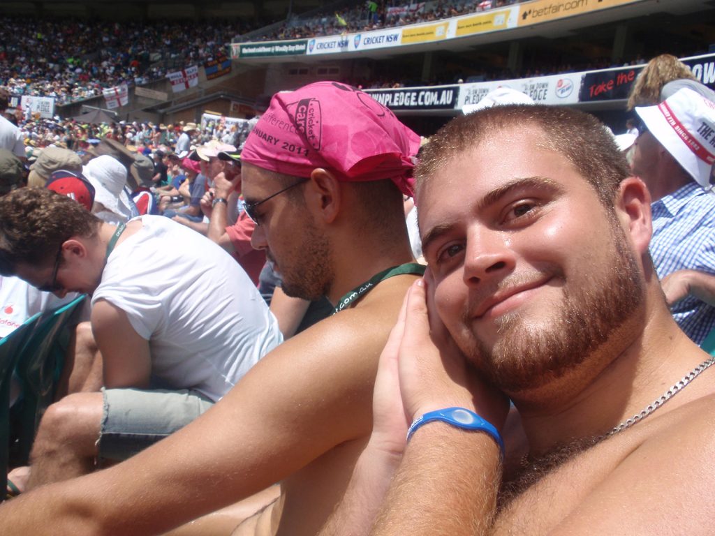 Two guy during the match in Australia. Winning The Ashes down under