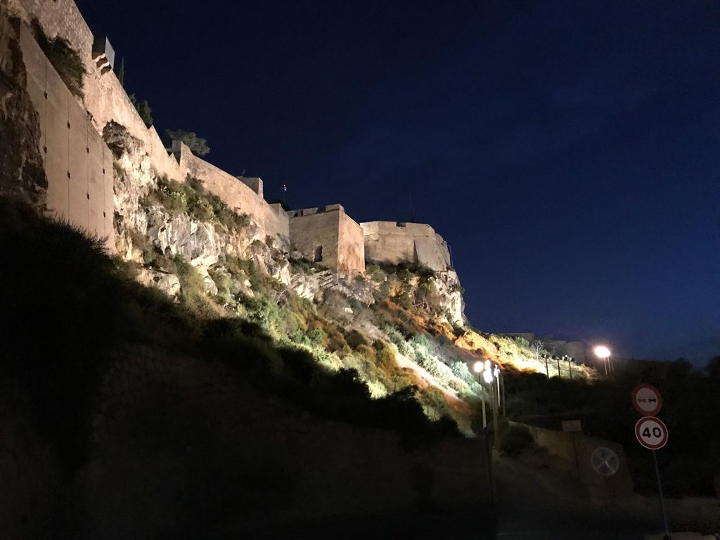 Santa Barbara Castle at night in Alicante, Spain. Moldova - Romania - Alicante