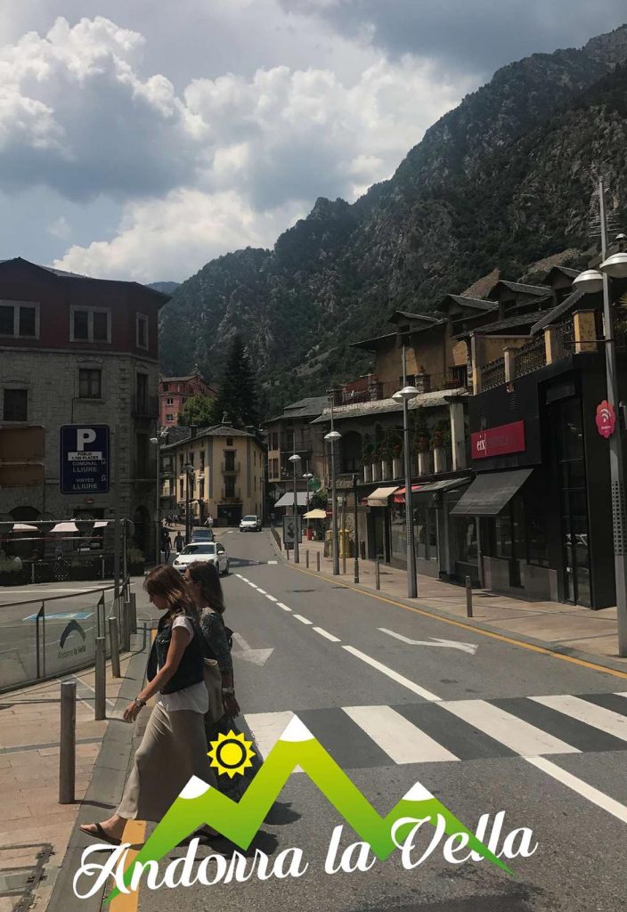 Street in Andorra la Vella, Andorra. Andorra, Barcelona & Malta