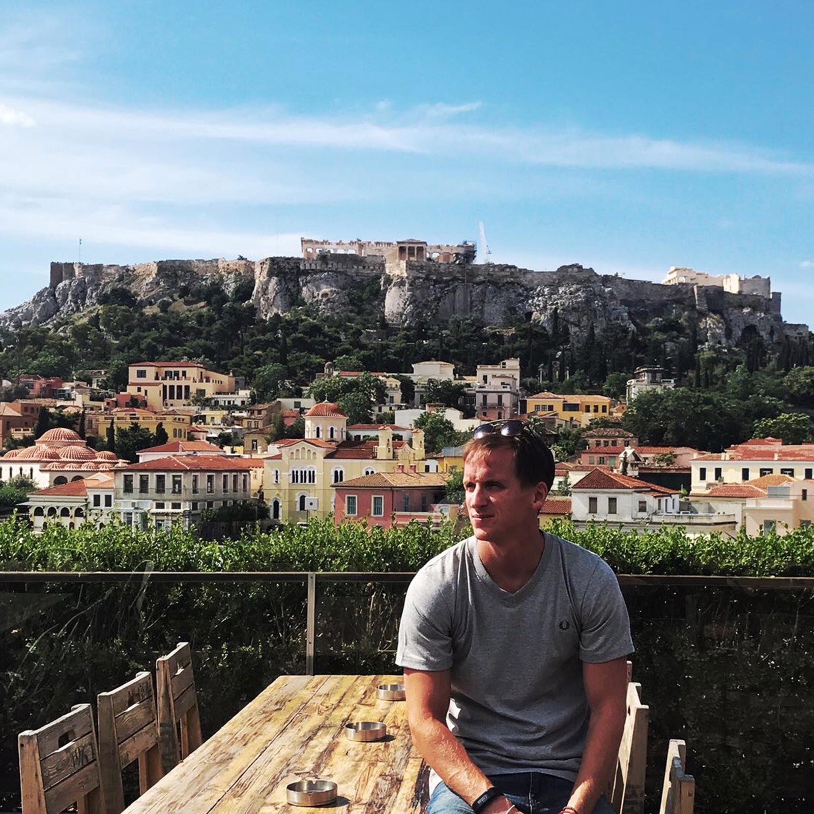 David Simpson and the Acropolis in Athens, Greece. Athens has me