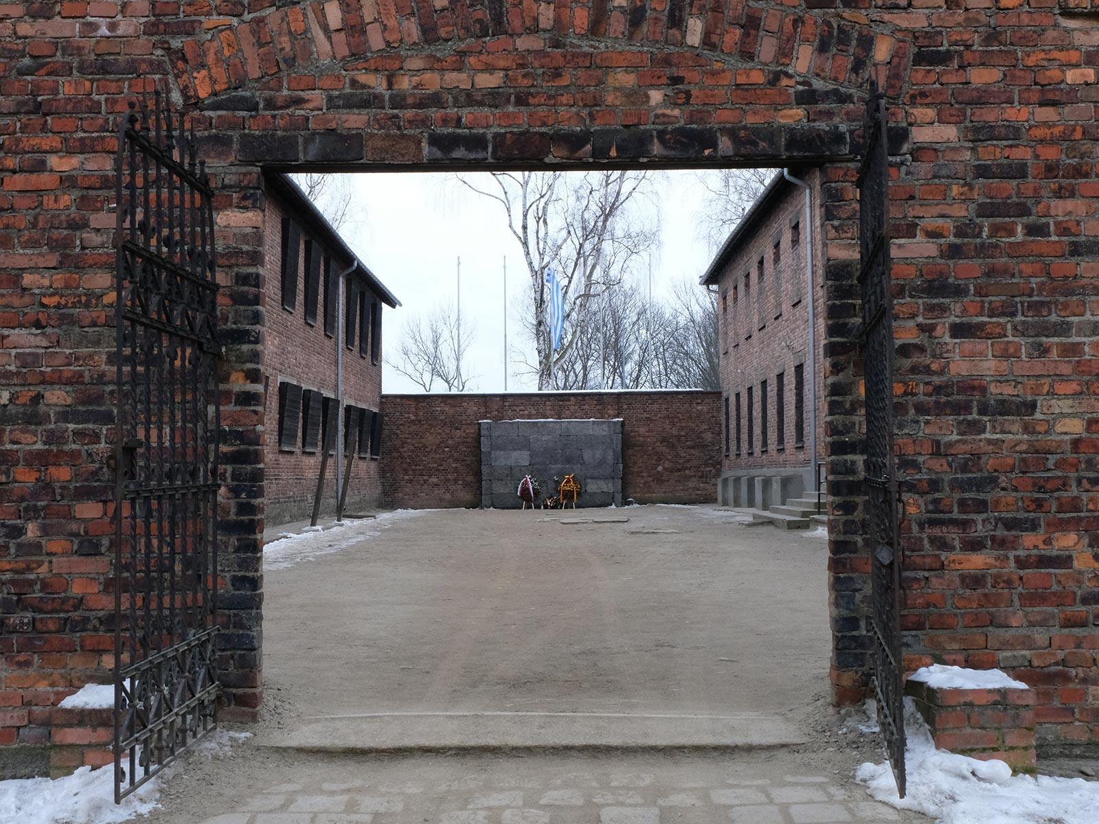 Gas chambers building in Auschwitz, Oświęcim, Poland. Mixed feelings in Auschwitz