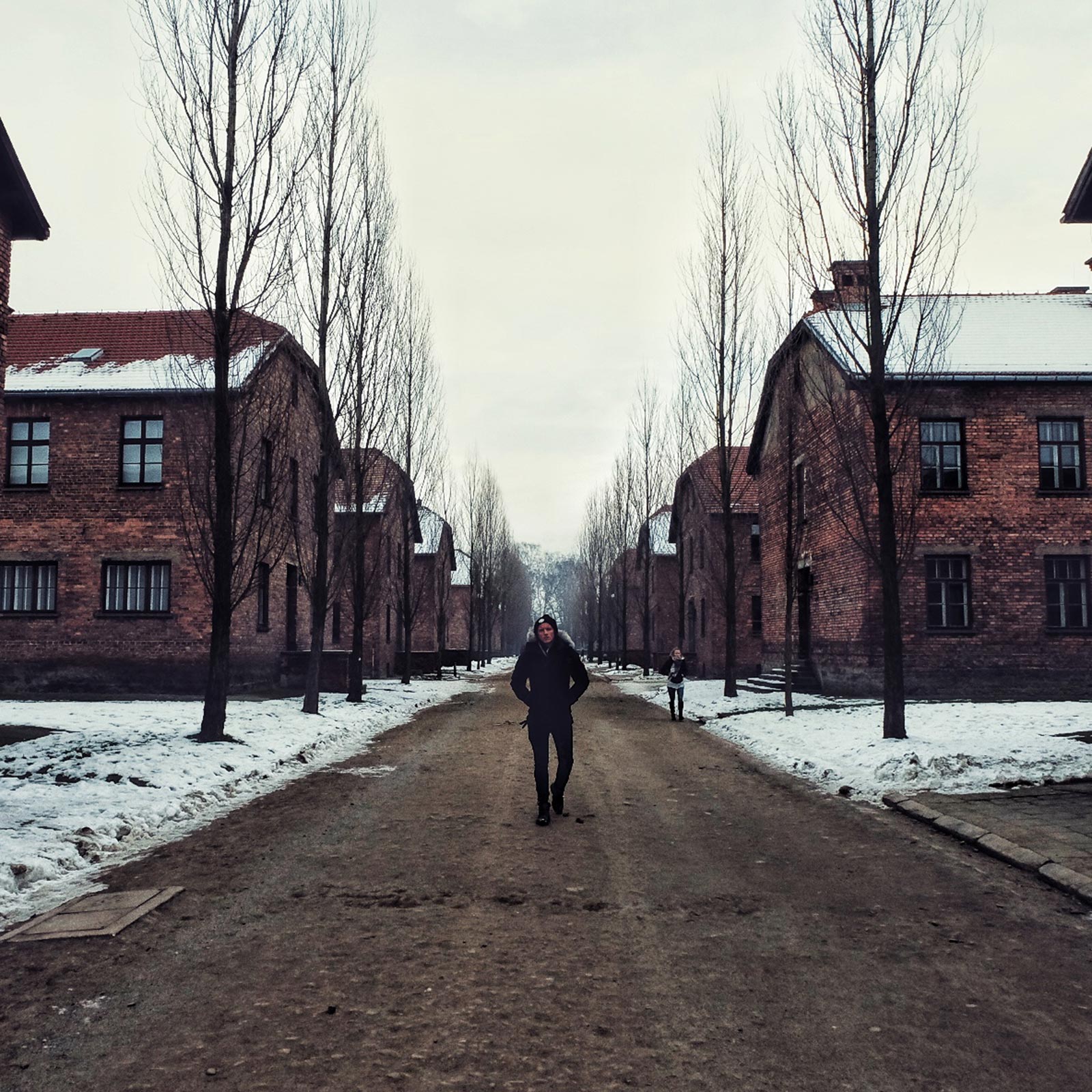 David Simpson in Auschwitz, Oświęcim, Poland. Mixed feelings in Auschwitz