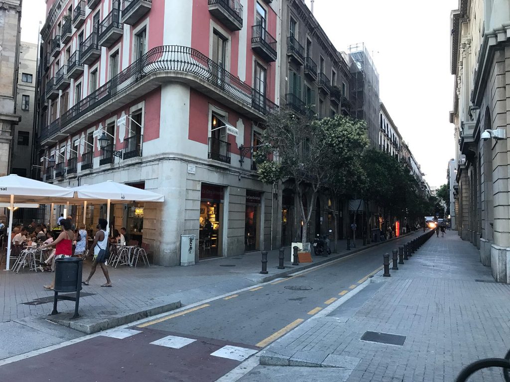 Narrow street in Barcelona, Spain. Andorra, Barcelona & Malta
