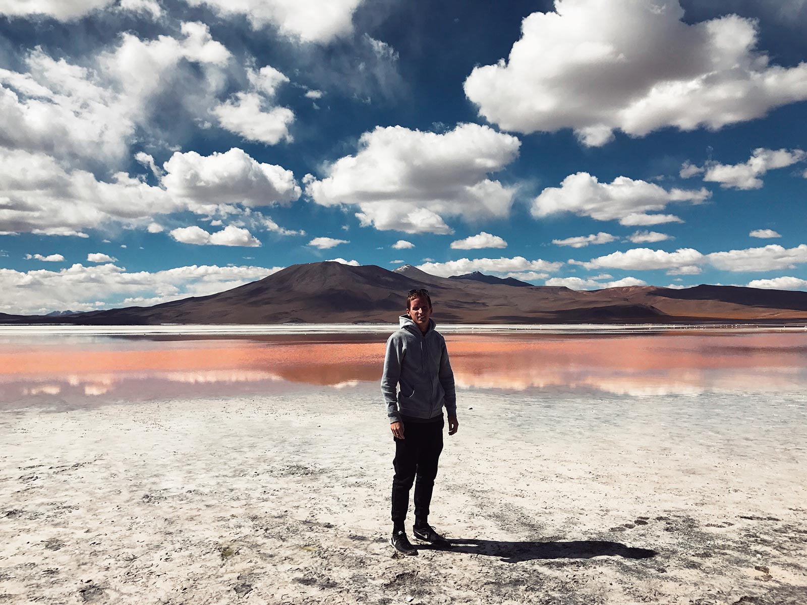David Simpson at the desert mountain in Atacama, Chile. Atacama desert & Bolivian salt flats road trip & full guide