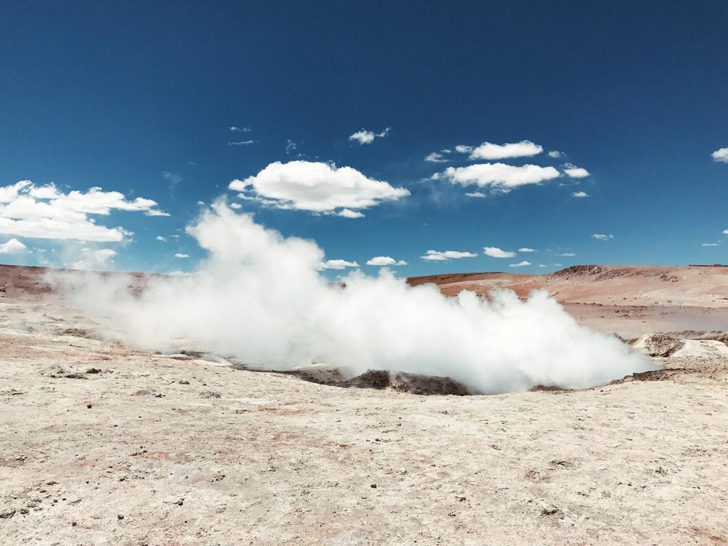 Geyser at the desert in Atacama, Chile. Atacama desert & Bolivian salt flats road trip & full guide