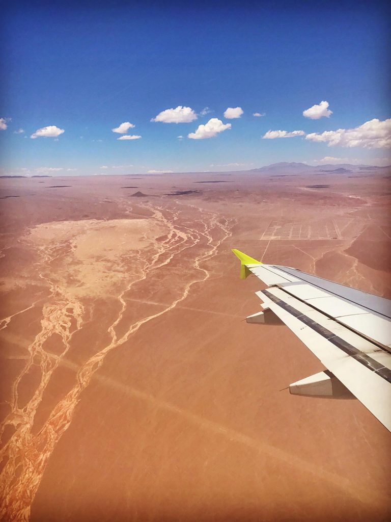 Birds eye view of Atacama desert, Chile. Atacama desert & Bolivian salt flats road trip & full guide