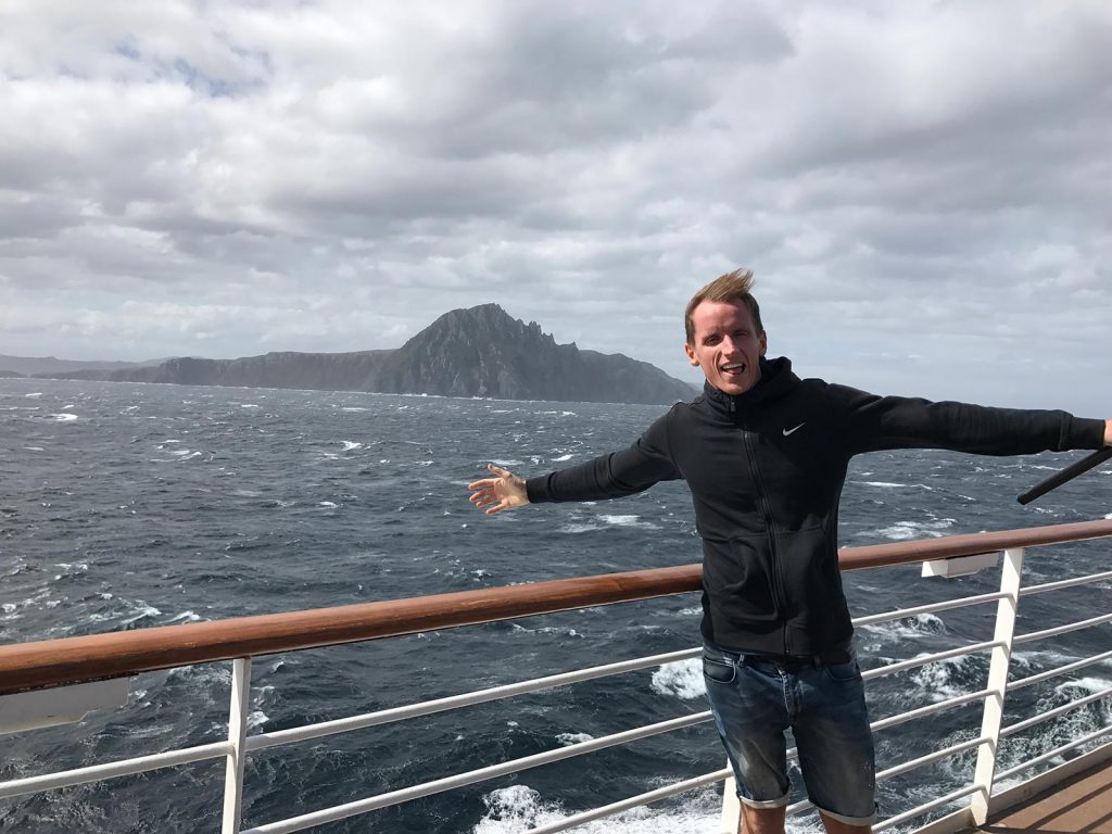 David Simpson viewing Cape Horn, Chile. Cape Horn on the Cruise to the end of the world