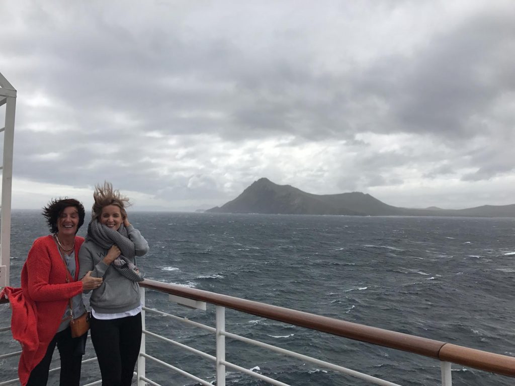 Family viewing Cape Horn, Chile. Cape Horn on the Cruise to the end of the world