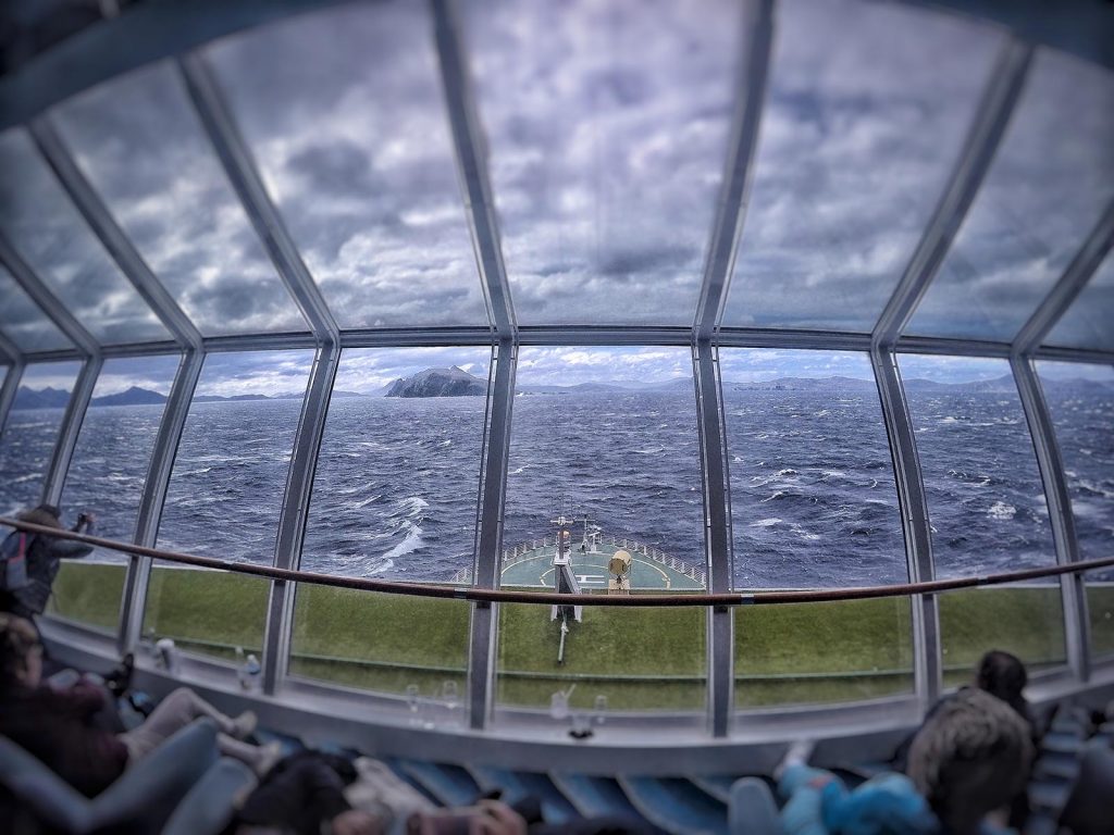 Passengers viewing Cape Horn, Chile. Cape Horn on the Cruise to the end of the world
