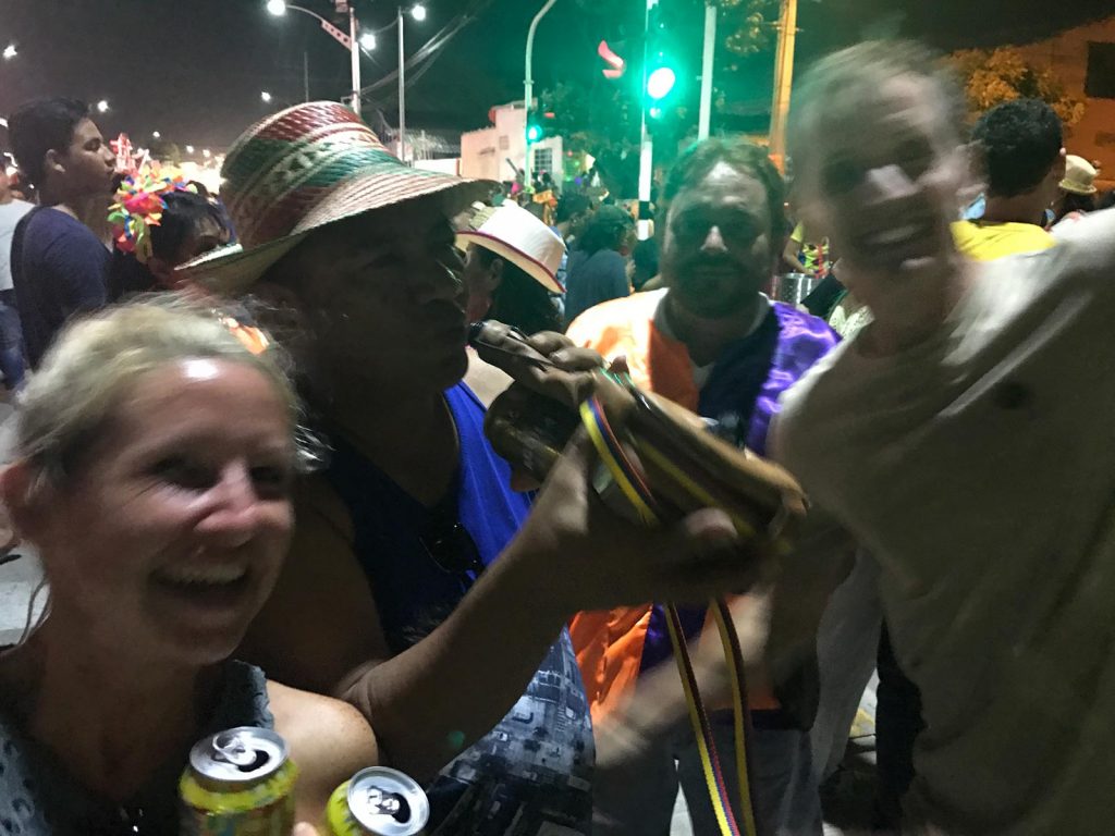 David Simpson and friends at carnival in Barranquilla, Colombia. 4 weeks and Carnival in Colombia