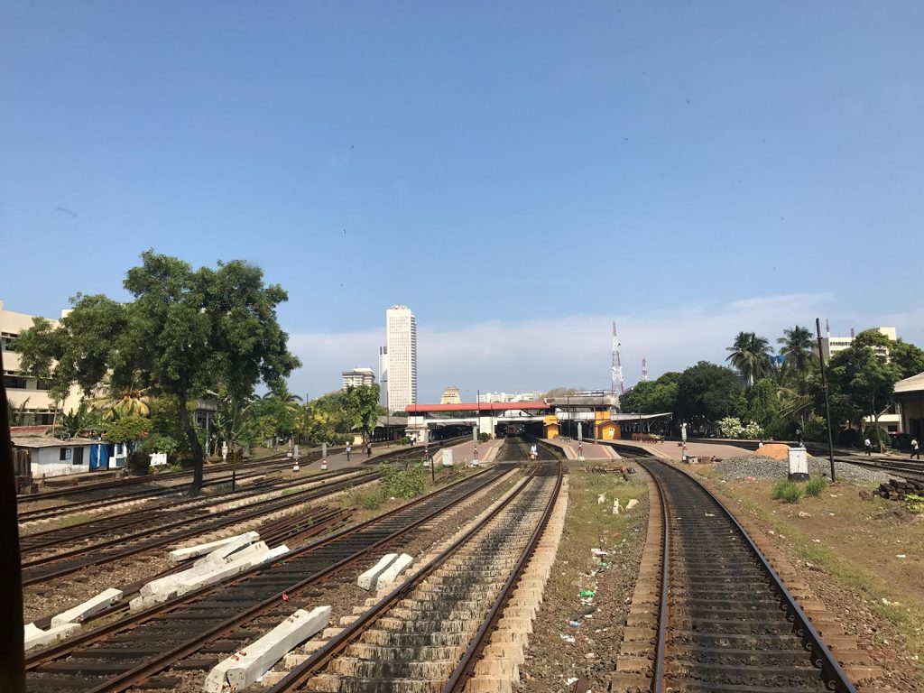 Railroad tracks in Colombo, Sri Lanka. A smart deaf & dumb scam in Colombo