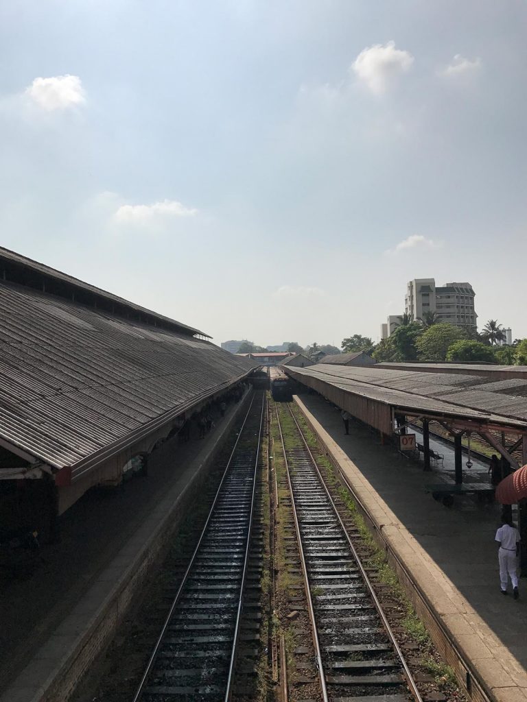 Train station in Colombo, Sri Lanka. A smart deaf & dumb scam in Colombo