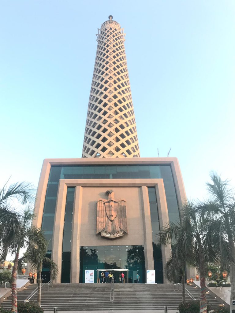Cairo Tower in Cairo, Egypt. Getting inside the Ancient Pyramids of Giza