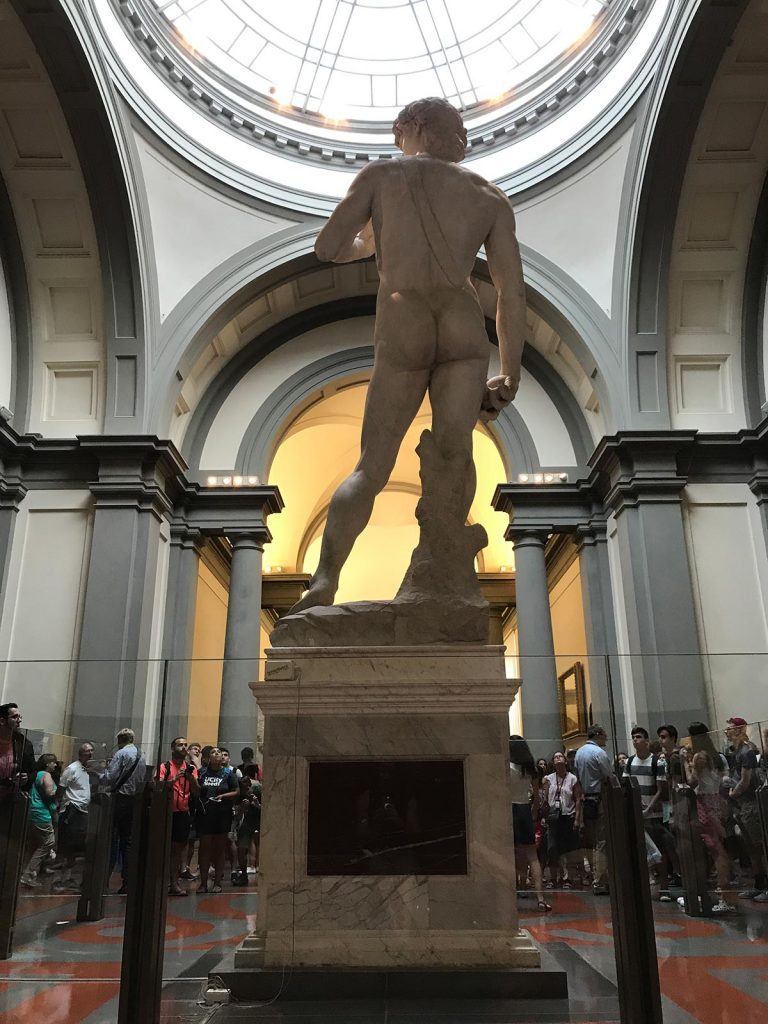 The statue of Michelangelo’s David in Florence, Italy. Leaning Pisa & impressive Florence