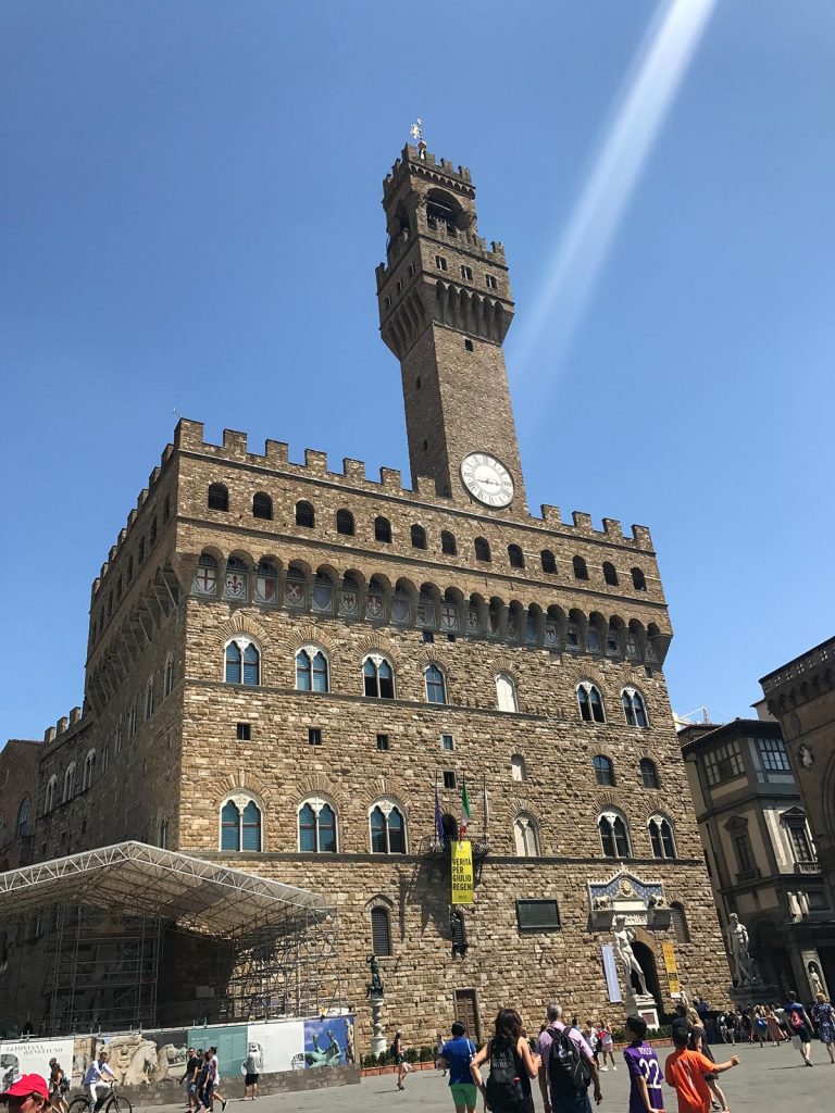 The Palazzo Vecchio in Florence, Italy. Leaning Pisa & impressive Florence