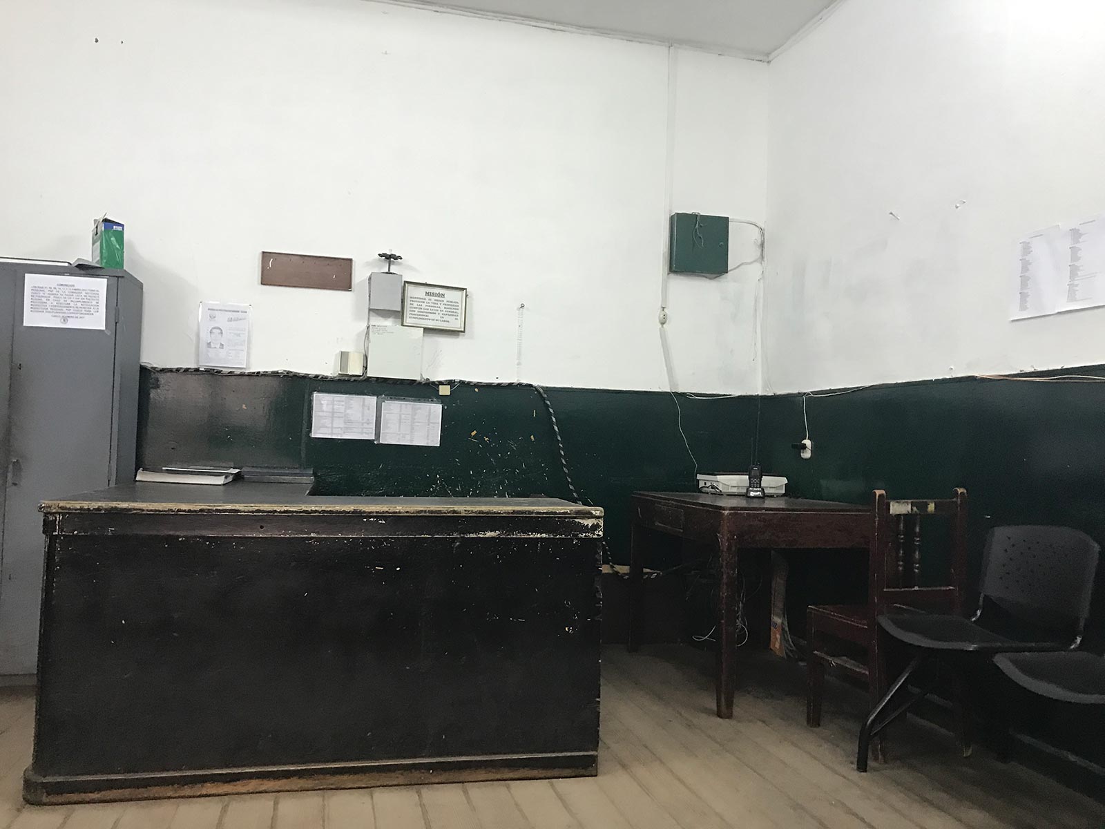 An empty office in Cusco, Peru. Getting robbed by Police in Peru