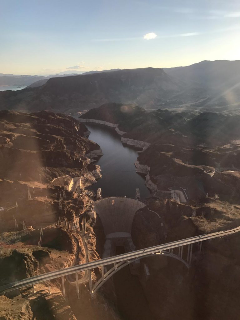 Glen Canyon Dam in Grand Canyon, USA. Helicopter tour over the Grand Canyon