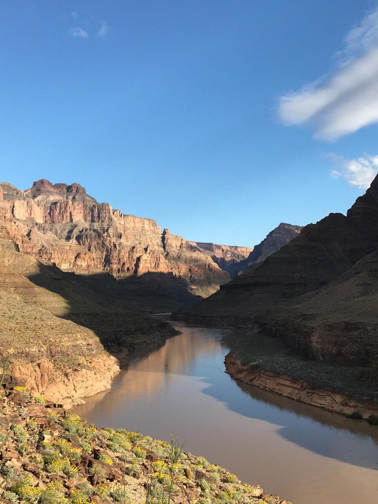 River in Grand Canyon, USA. Helicopter tour over the Grand Canyon