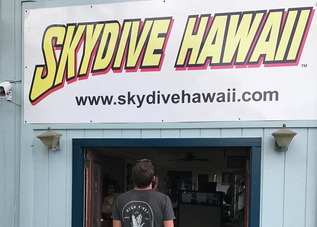 David Simpson at Skydive Hawaii in Oahu, Hawaii. Skydiving over Hawaii
