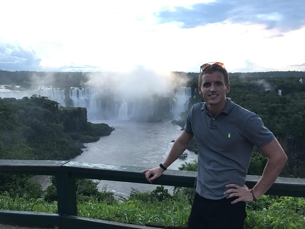 David Simpson at Iguazu Falls. Iguazu Falls & the cruise to the end of the World pt1