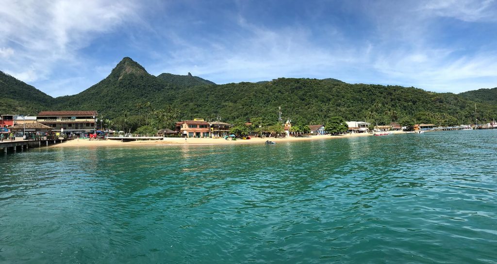 The beach and the blue water in Ilha Grande, Brazil. Ilha Grande cures the hangover from hell