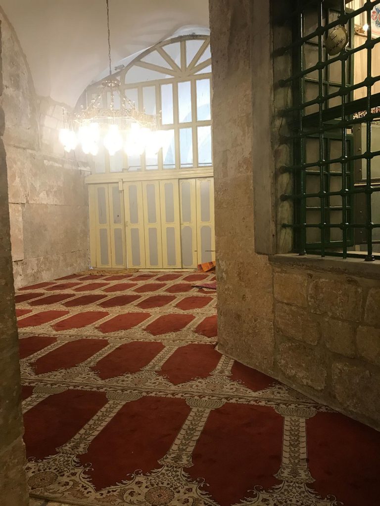 Entrance and window of Cave of the Patriarchs at Hebron in Jerusalem, Israel. My time in Jerusalem, a special city divided
