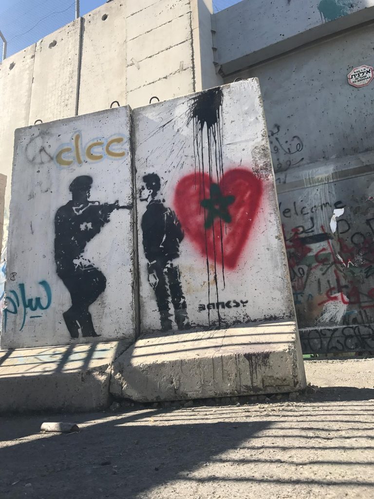 Banksy art at The Peace Wall in Jerusalem, Israel. My time in Jerusalem, a special city divided