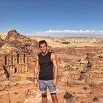 David Simpson and the Monastery in Petra, Jordan. Petra, an incredible wonder