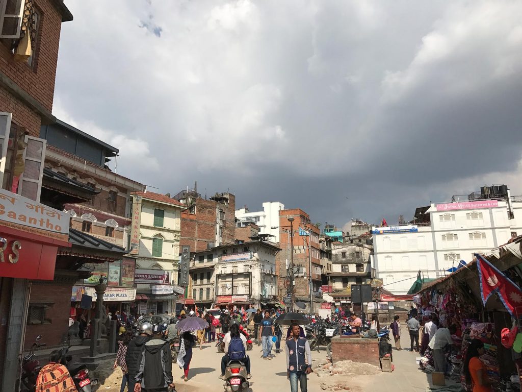Busy street in Kathmandu, Nepal. A smart deaf & dumb scam in Colombo