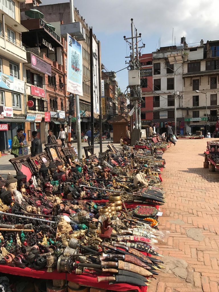 Souvenirs for sale in Kathmandu, Nepal. A smart deaf & dumb scam in Colombo