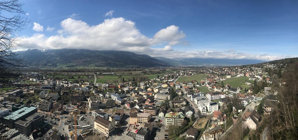 Birds eye view of Vaduz, Liechtenstein. Cheltenham, Europe & Mum's 60th summed up in photos