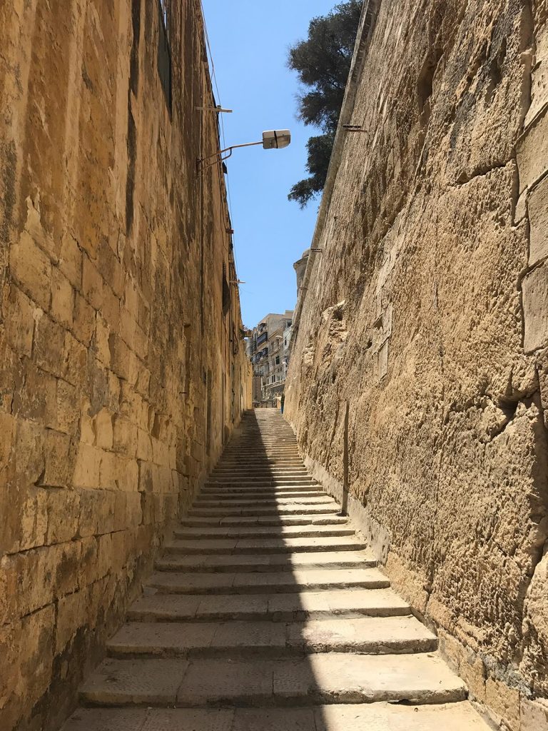 Stone steps in Valletta, Malta. Andorra, Barcelona & Malta