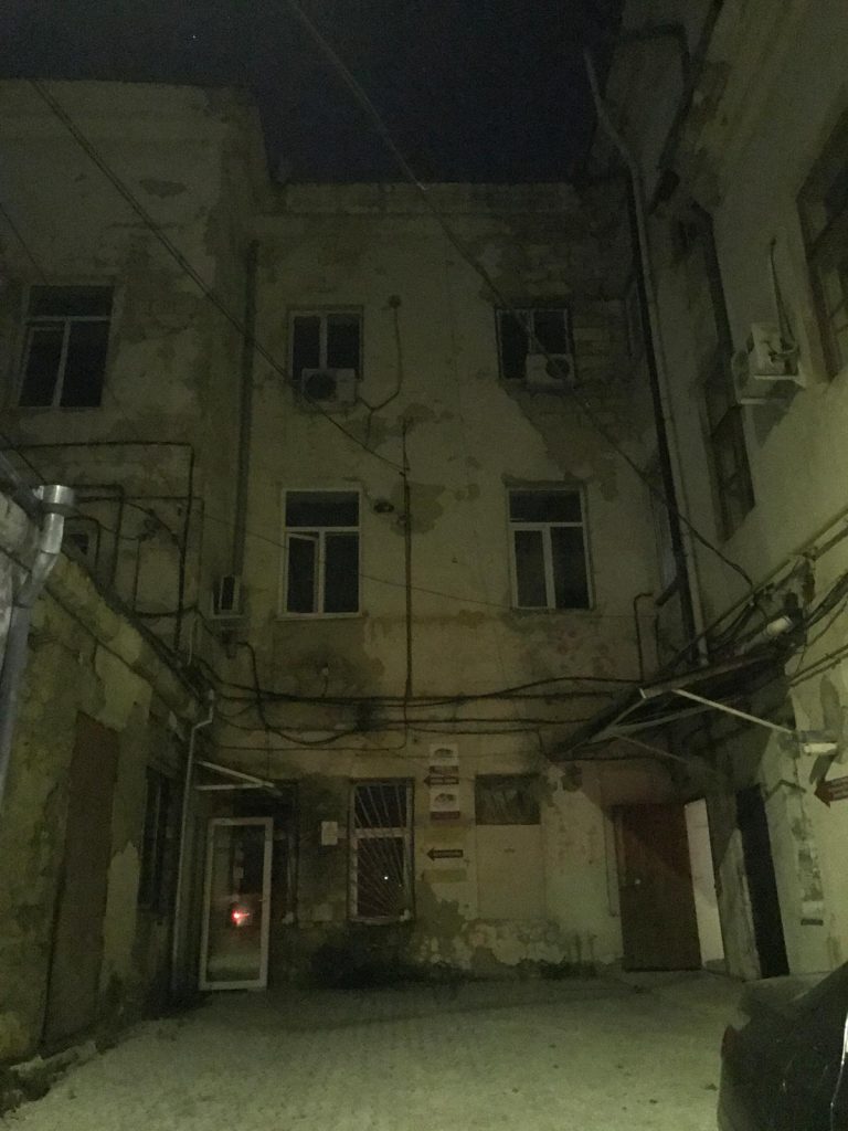 Scary old building at night in Chisinau, Moldova. Moldova - Romania - Alicante