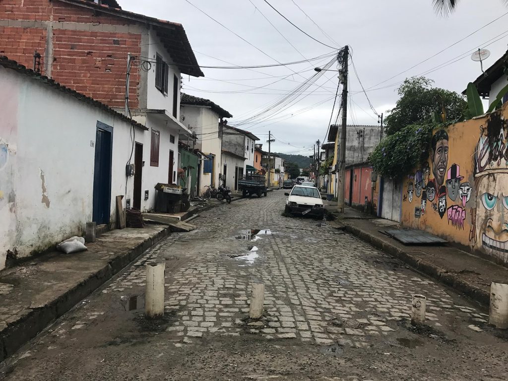 Neighborhood and brick road in Paraty, Brazil. Rockfalls, Paraty boat party and nearly losing my head