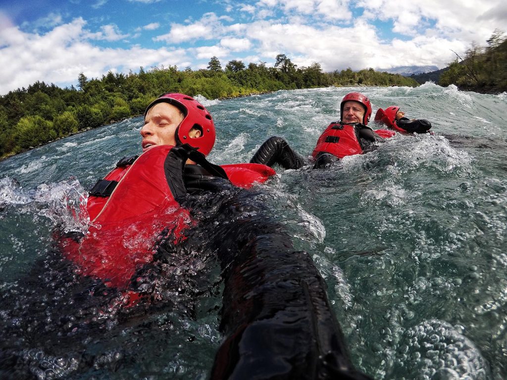 David Simpson and dad getting wiped out on White Water rafting at Puerto Montt, Chile. Valparaiso & The Cruise to the end of the World pt3