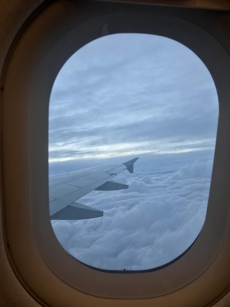 Plane window to Bucharest, Romania. Moldova - Romania - Alicante