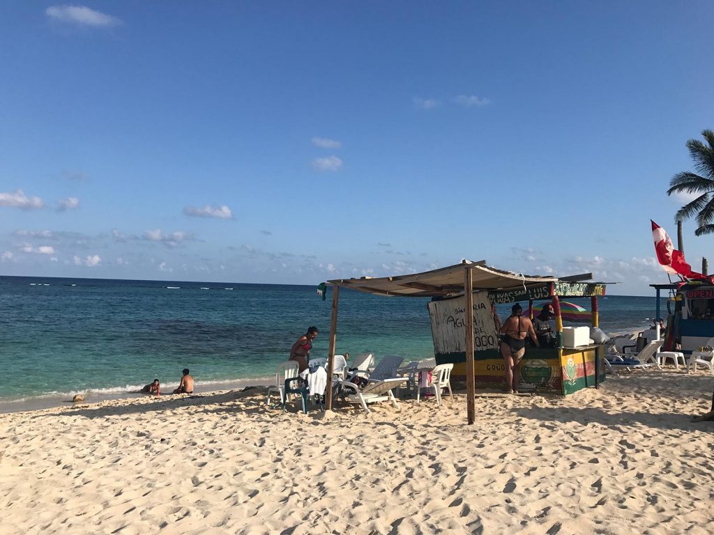 Beach and bar in San Andres, Colombia. 4 weeks and Carnival in Colombia