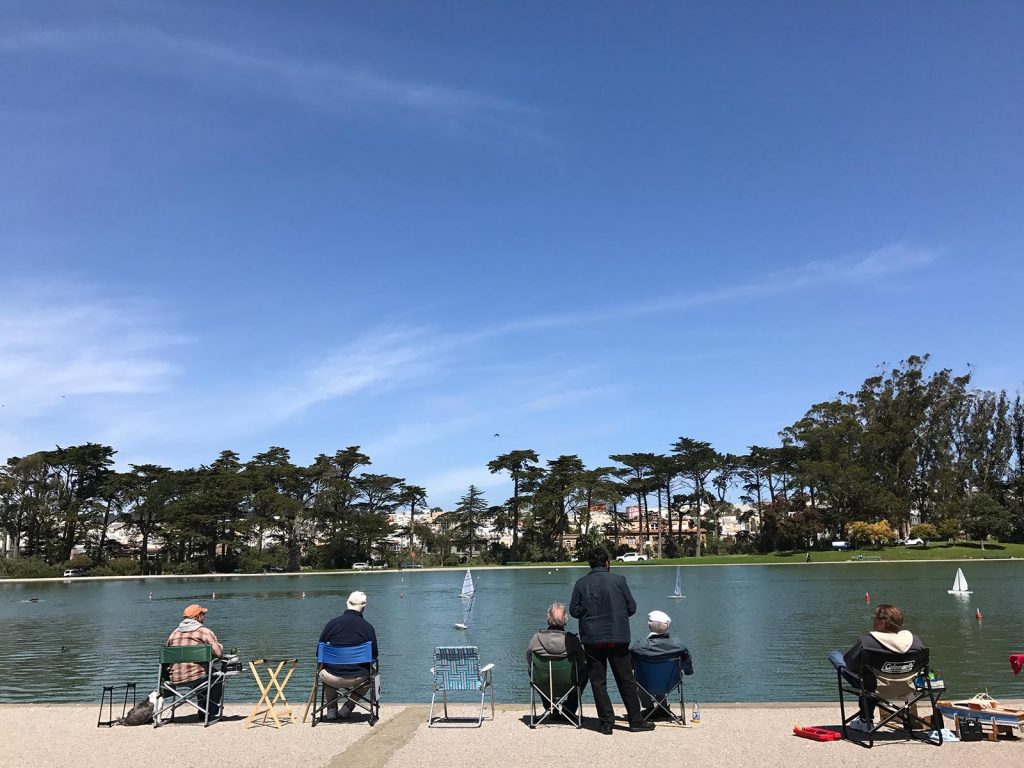 Fishing at a lake in San Francisco, USA. L.A. & San Fran, revisiting the West Coast
