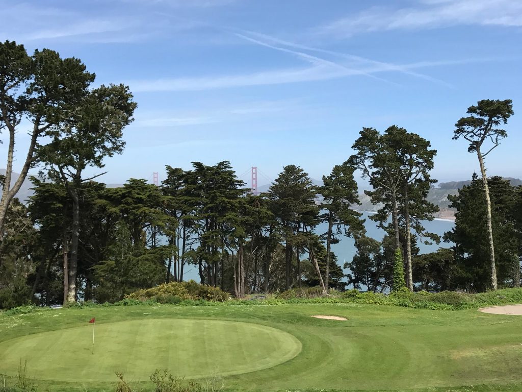 Golf course near the Golden Gate Bridge in San Francisco, USA. L.A. & San Fran, revisiting the West Coast