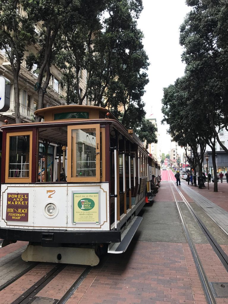 Trams on the street in San Francisco, USA. L.A. & San Fran, revisiting the West Coast