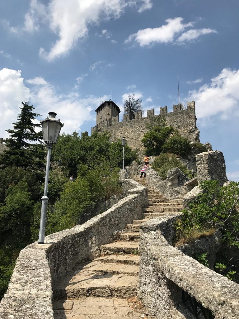 Stairs up a fort at Monte Titano in San Marino. Magical Venice