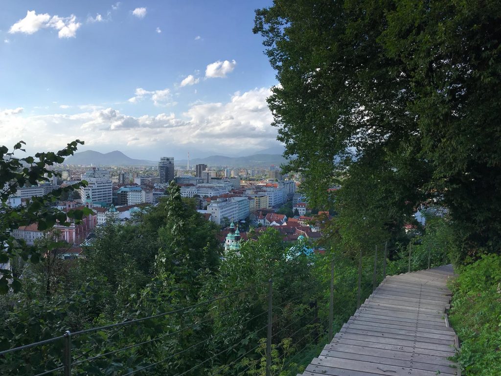 Viewpoint in Ljubljana, Slovenia. The end of 2 years on the road; Slovenia, Luxembourg & Bruges