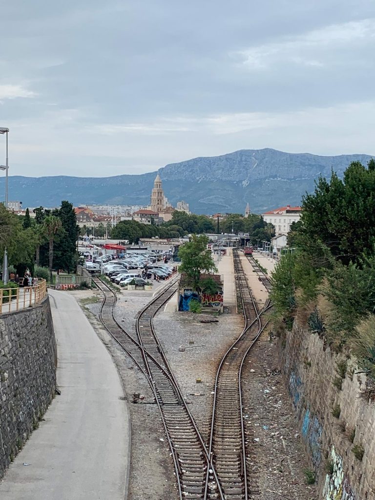 Railroad tracks in Split, Croatia. The booze cruise in Split that wasnt