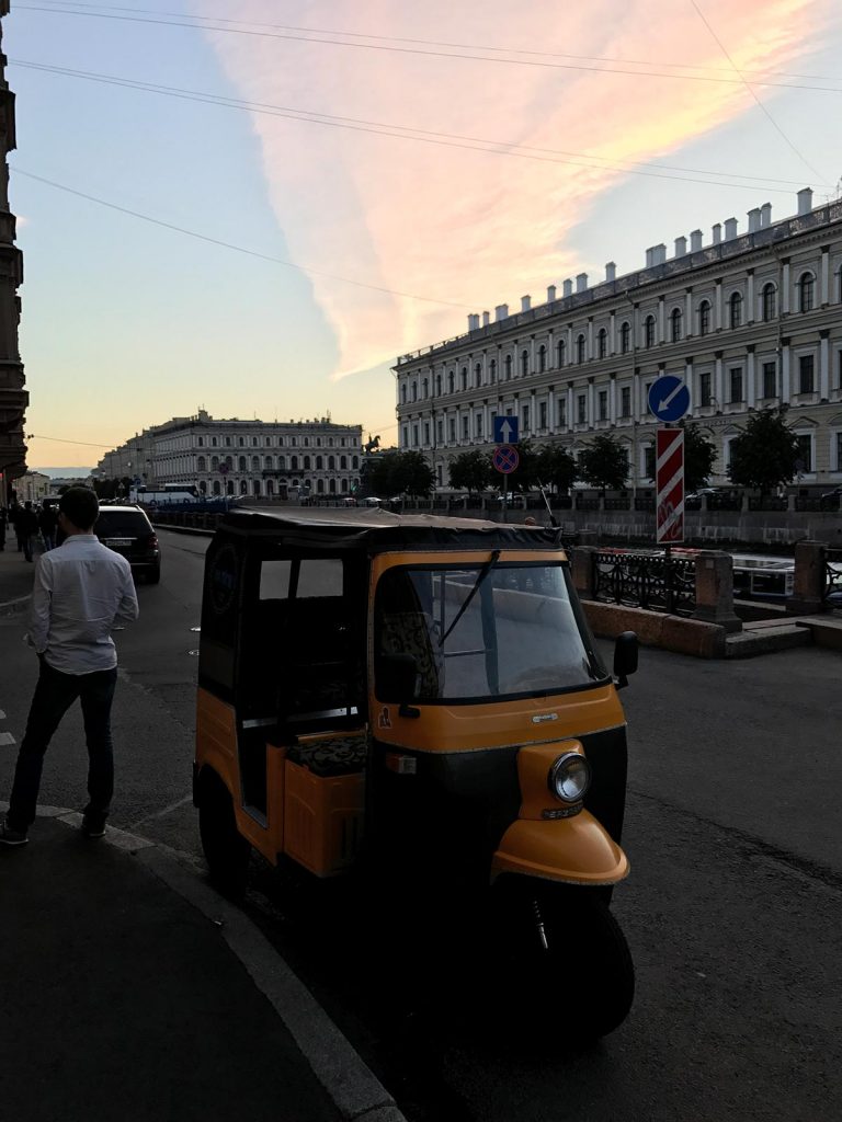 A Tuk Tuk in St. Petersburg, Russia. St Petersburg & The Red Arrow to Moscow