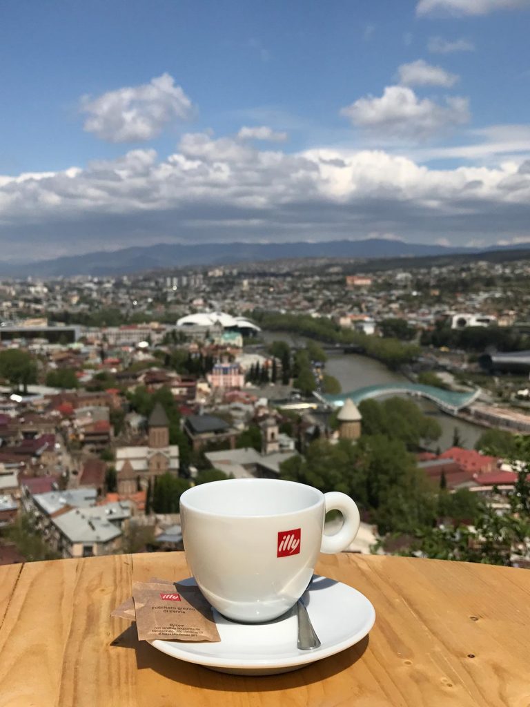 Coffee with a city view in Tbilisi, Georgia. Bangladesh, The Persian Gulf, The Caucasus & The Stans