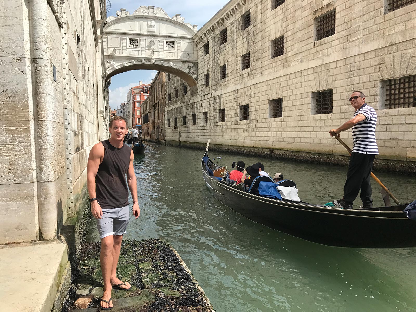 David Simpson at Bridge of Sighs in Venice, Italy. Magical Venice