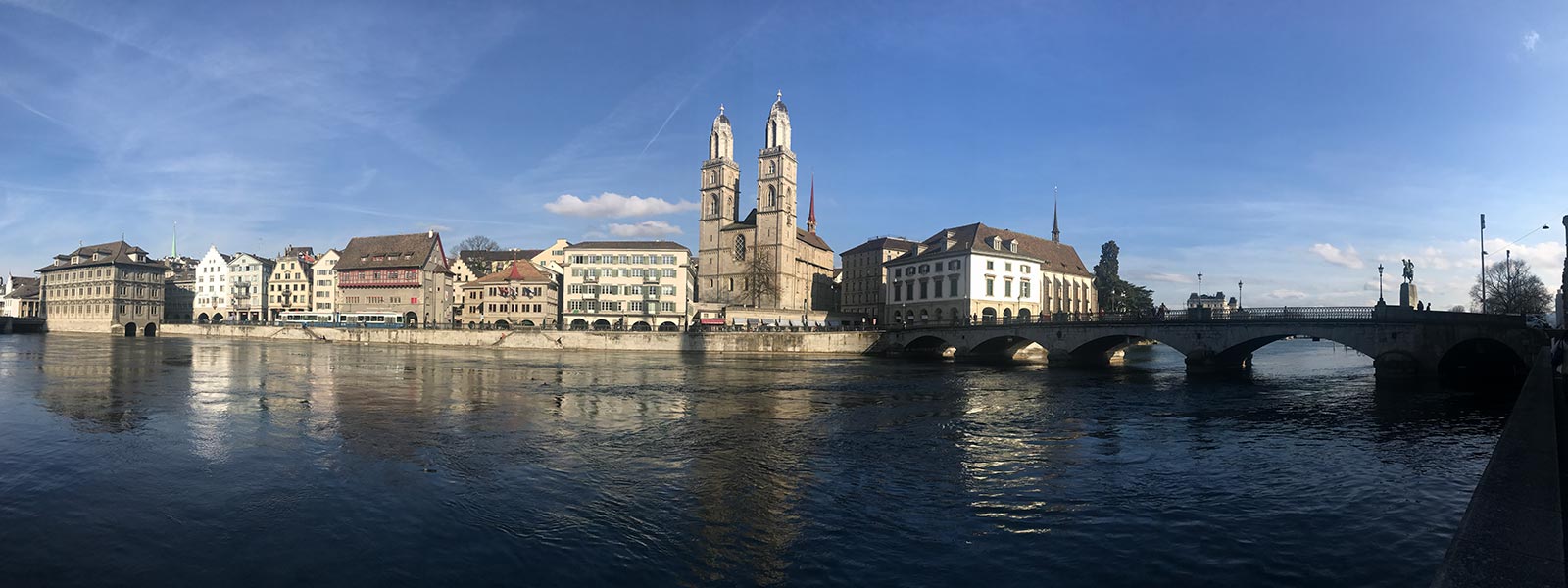 A bridge over Limmat River in Zurich, Switzerland. Cheltenham, Europe & Mum's 60th summed up in photos